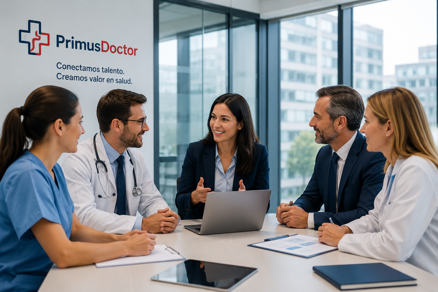 Equipo de Primus Doctor colaborando con centros sanitarios y especialistas medicos